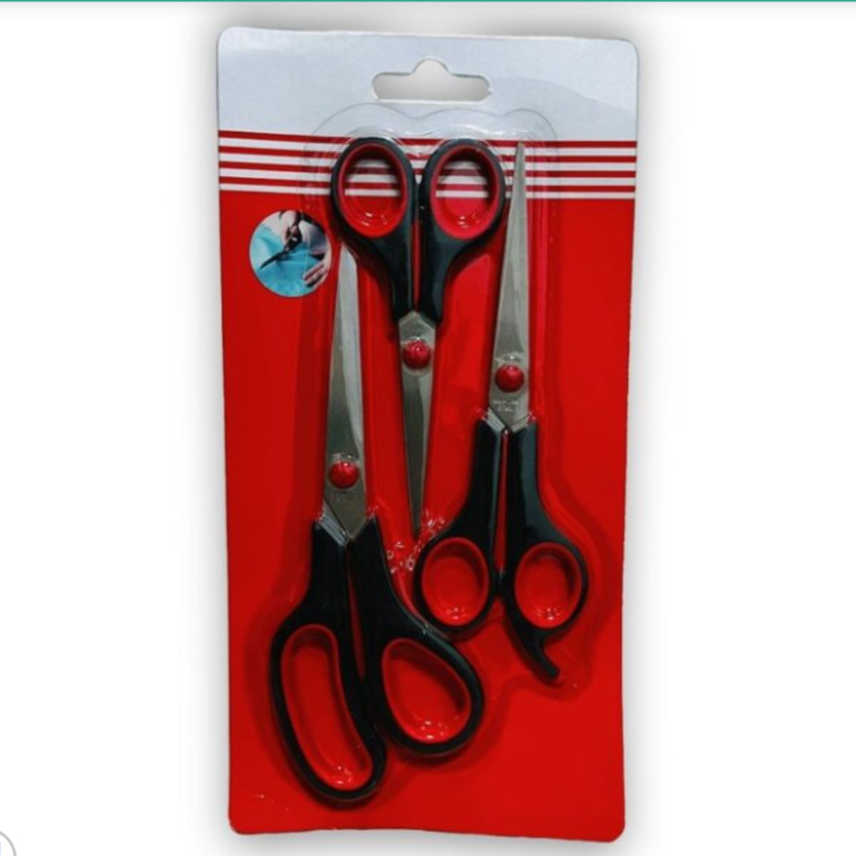 GENERICO - SET DE 3 TIJERAS NEGRAS