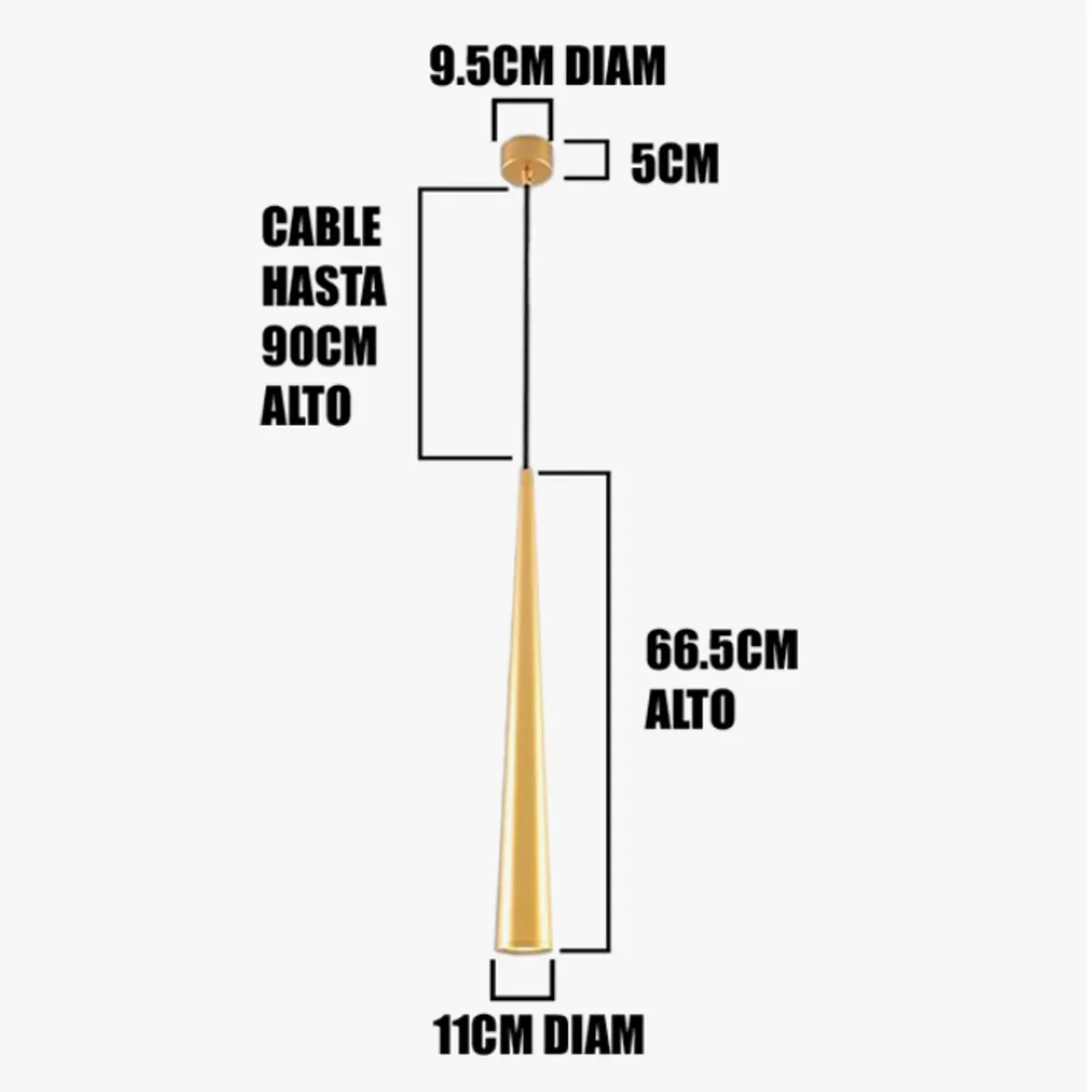 GENERICO - Lámpara Colgante Campana Gold Led