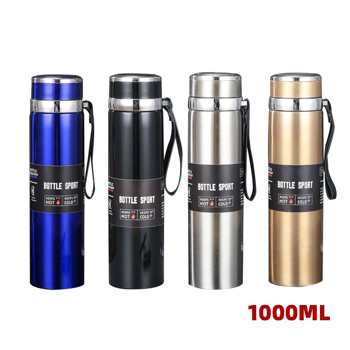 GENERICO - TERMO TOMATODO VASO BOTELLA DE ACERO INOXIDABLE DE 1 LITRO