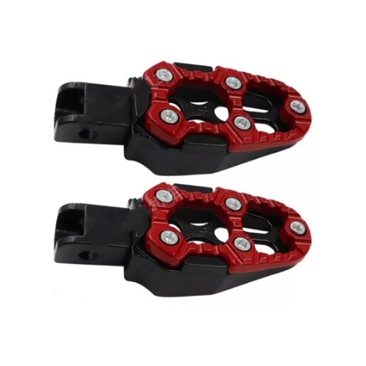 GENERICO - PEDAL POSA PIE MOTO UNIVERSAL ALUMINIO ROJO