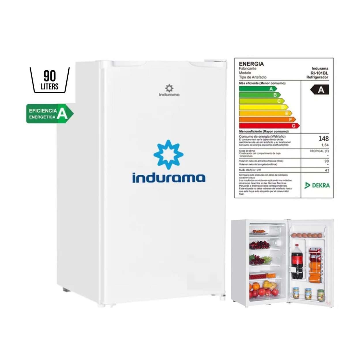INDURAMA - Frigobar 90L INDURAMA RI-101BL