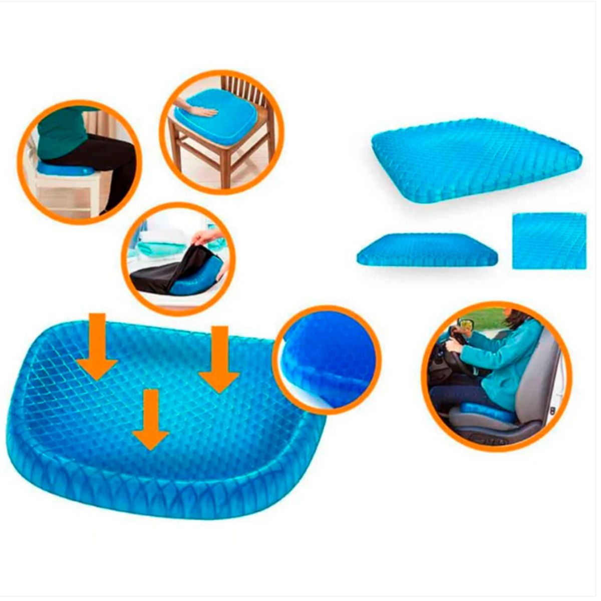 GENERICO - Asiento Cojín Confortable de Gel