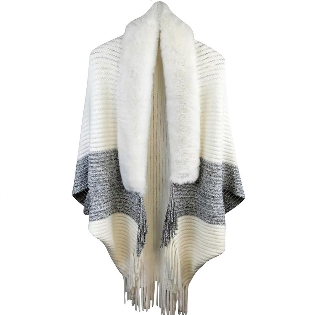 GENERICO - Chal en forma de chaleco para mujer cachemira o cardigan