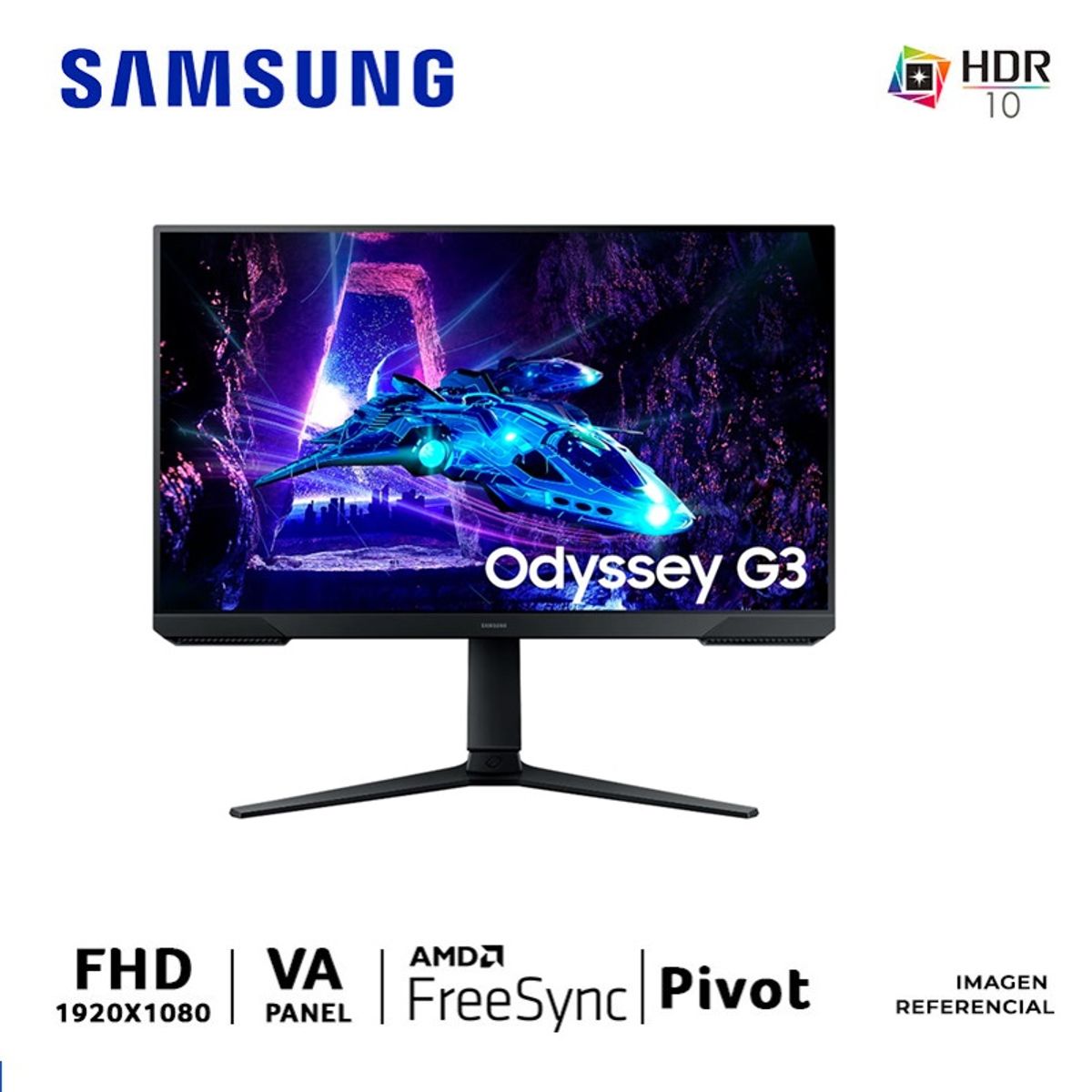 SAMSUNG - MONITOR SAMSUNG LS27DG300ELXPE Odyssey G3 27 VA 180Hz 1ms FreeSync