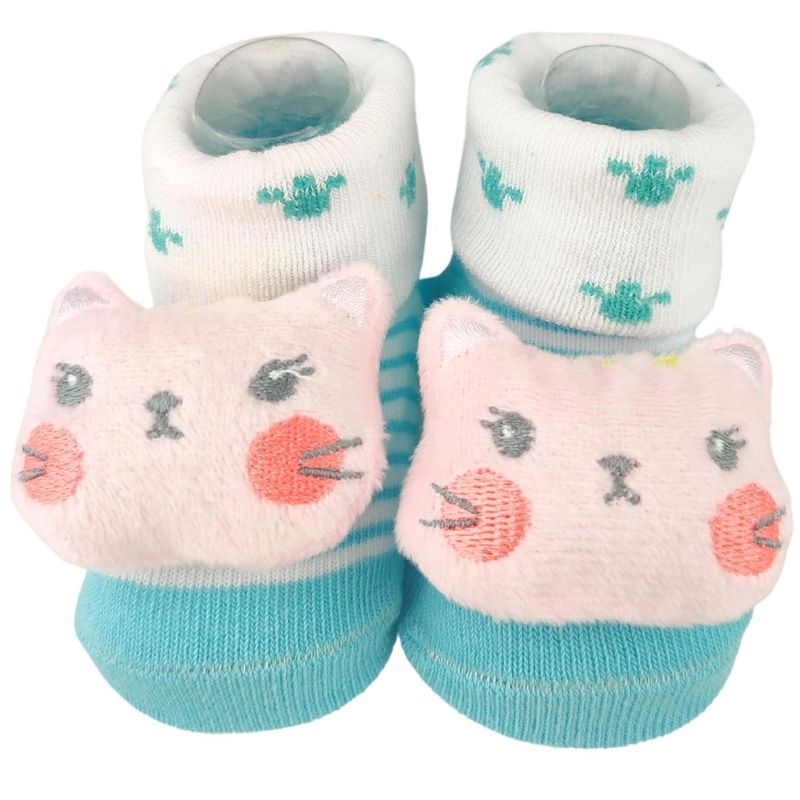 BABY MERINOS - Medias Sonajeras - Gatita - Turquesa