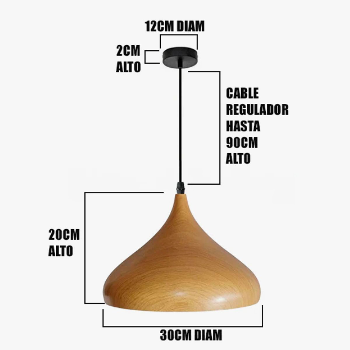 GENERICO - Lámpara Colgante Campana Gold Led