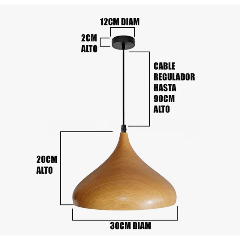 GENERICO - Lámpara Colgante Campana Gold Led