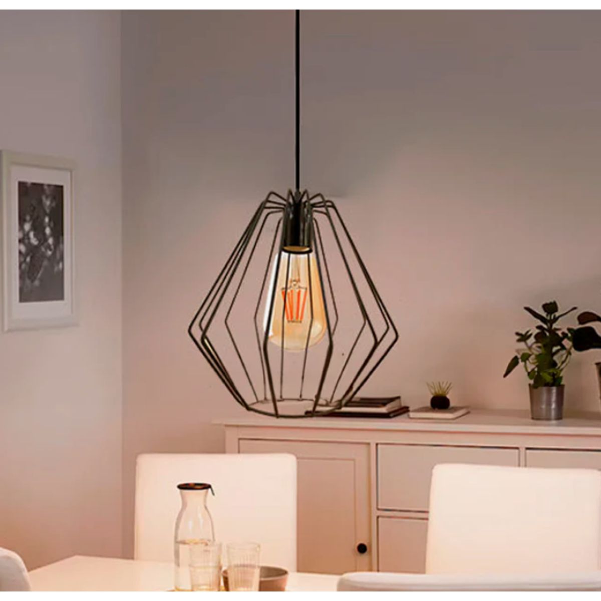 GENERICO - Lámpara Colgante Campana Black Led