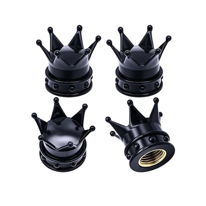 GENERICO - TAPA DE PITON CORONA PVC NEGRO 4PCS