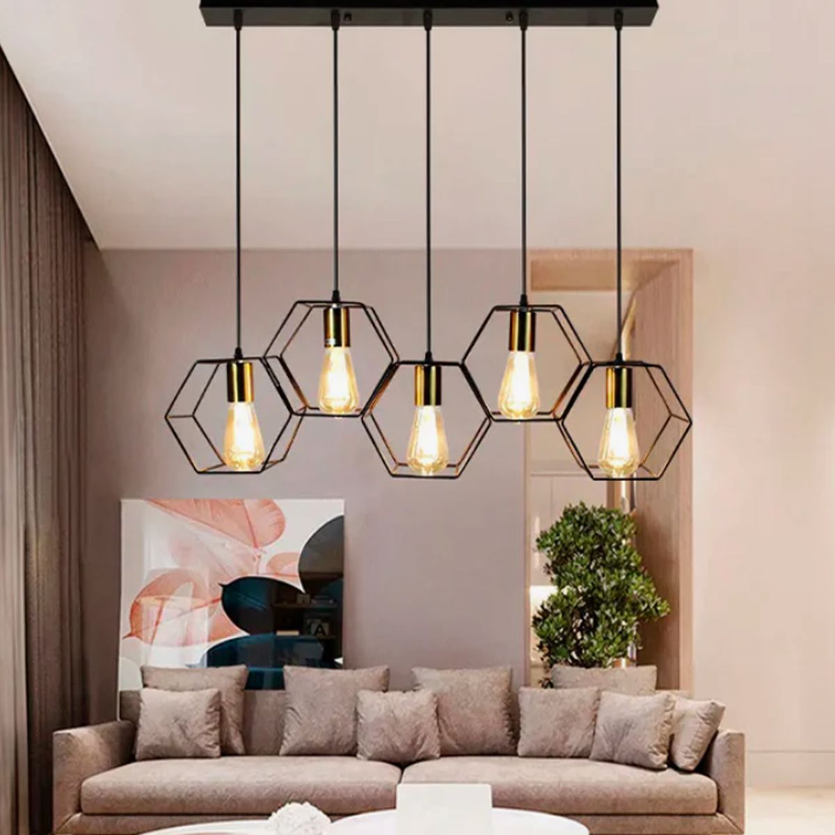 GENERICO - Lámpara Colgante Campana Black Led