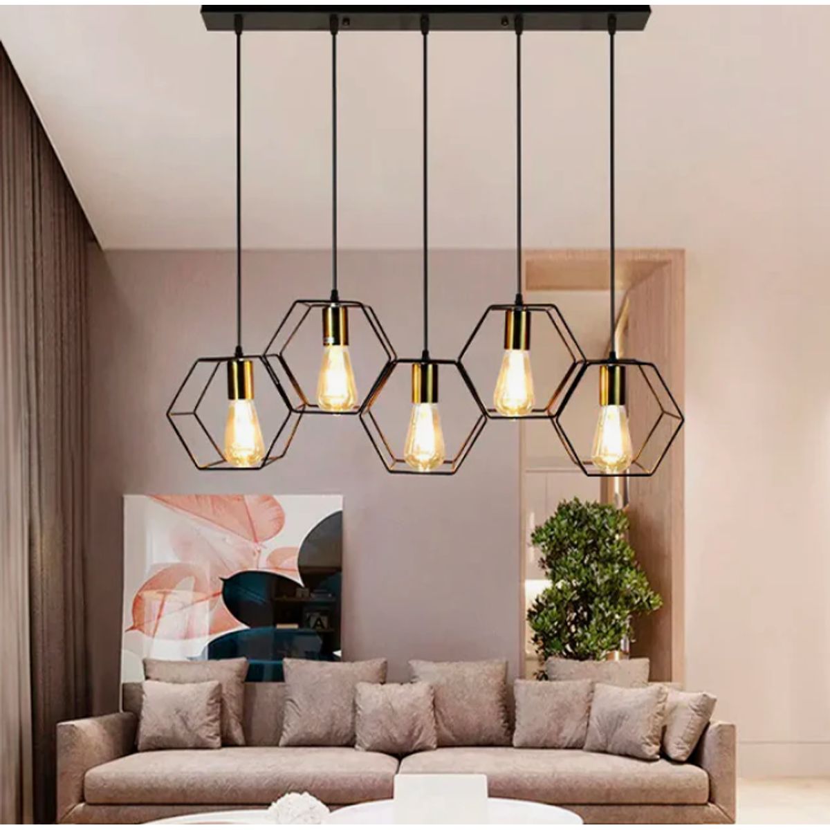 GENERICO - Lámpara Colgante Campana Black Led