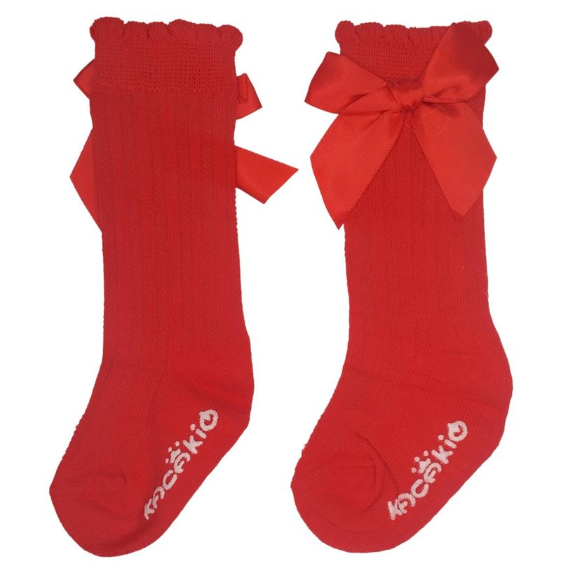 GENERICO - Medias largas niña - Lazo - Rojo Claro