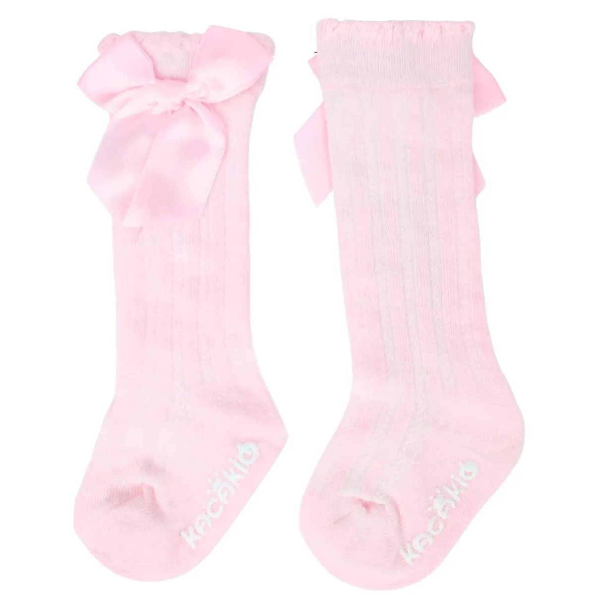 GENERICO - Medias largas niña - Lazo - Rosado