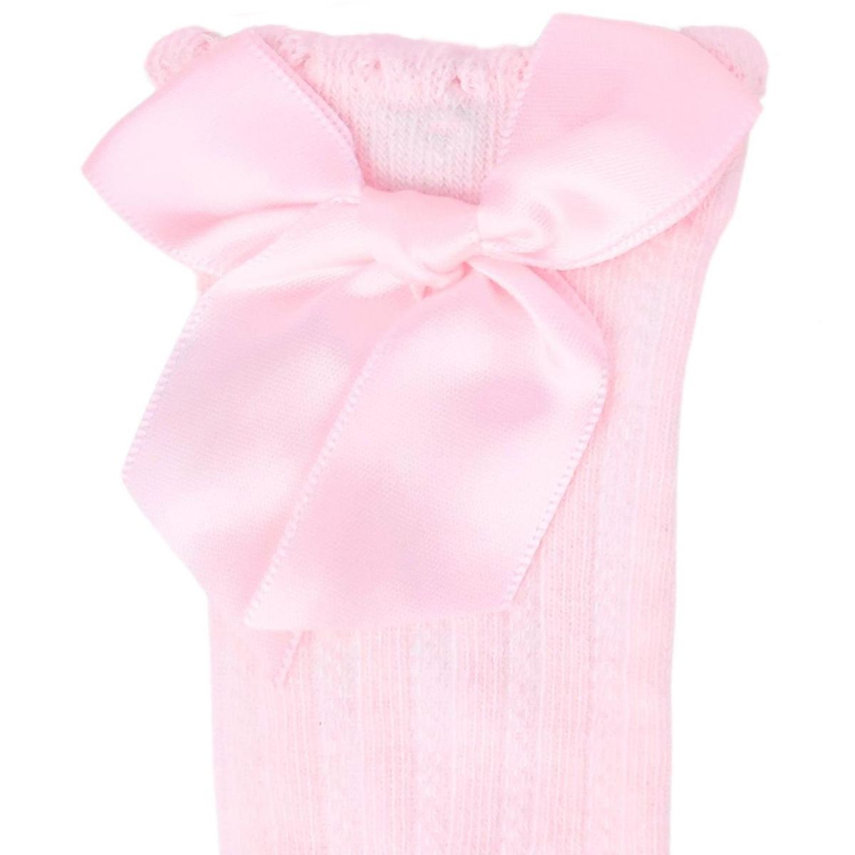 GENERICO - Medias largas niña - Lazo - Rosado