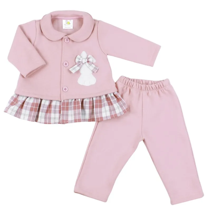 GENERICO - Conjunto Vestido bebé Niña - 3 piezas - Kitty - Palo Rosa