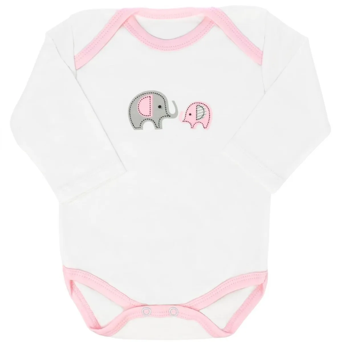 GENERICO - Ajuar Bebe - Algodón - Elefante - 6 piezas - Rosado