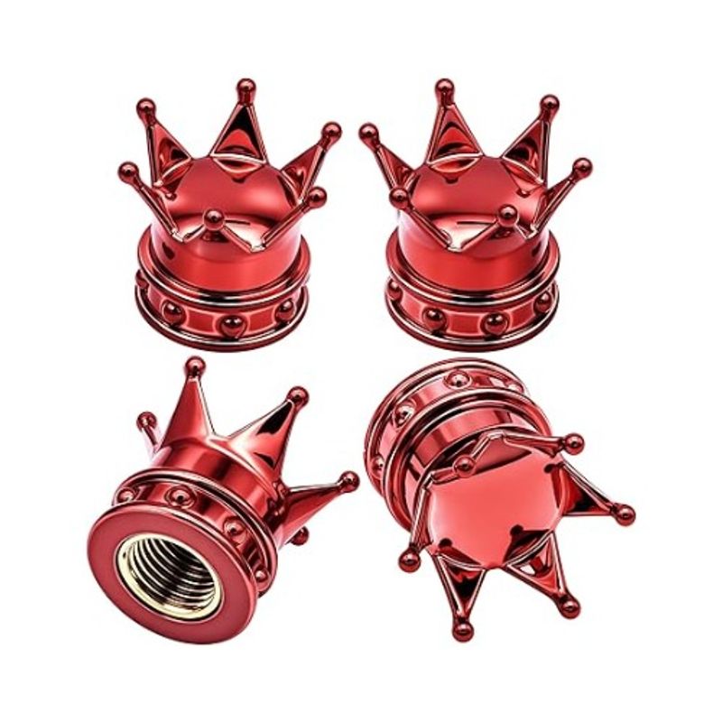 GENERICO - TAPA DE PITON CORONA PVC ROJO 4PCS