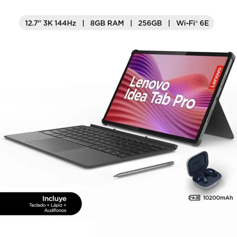 LENOVO - Tablet Lenovo Idea Tab Pro 12.7 8GB RAM 256GB + Teclado + Lapiz + Audífonos