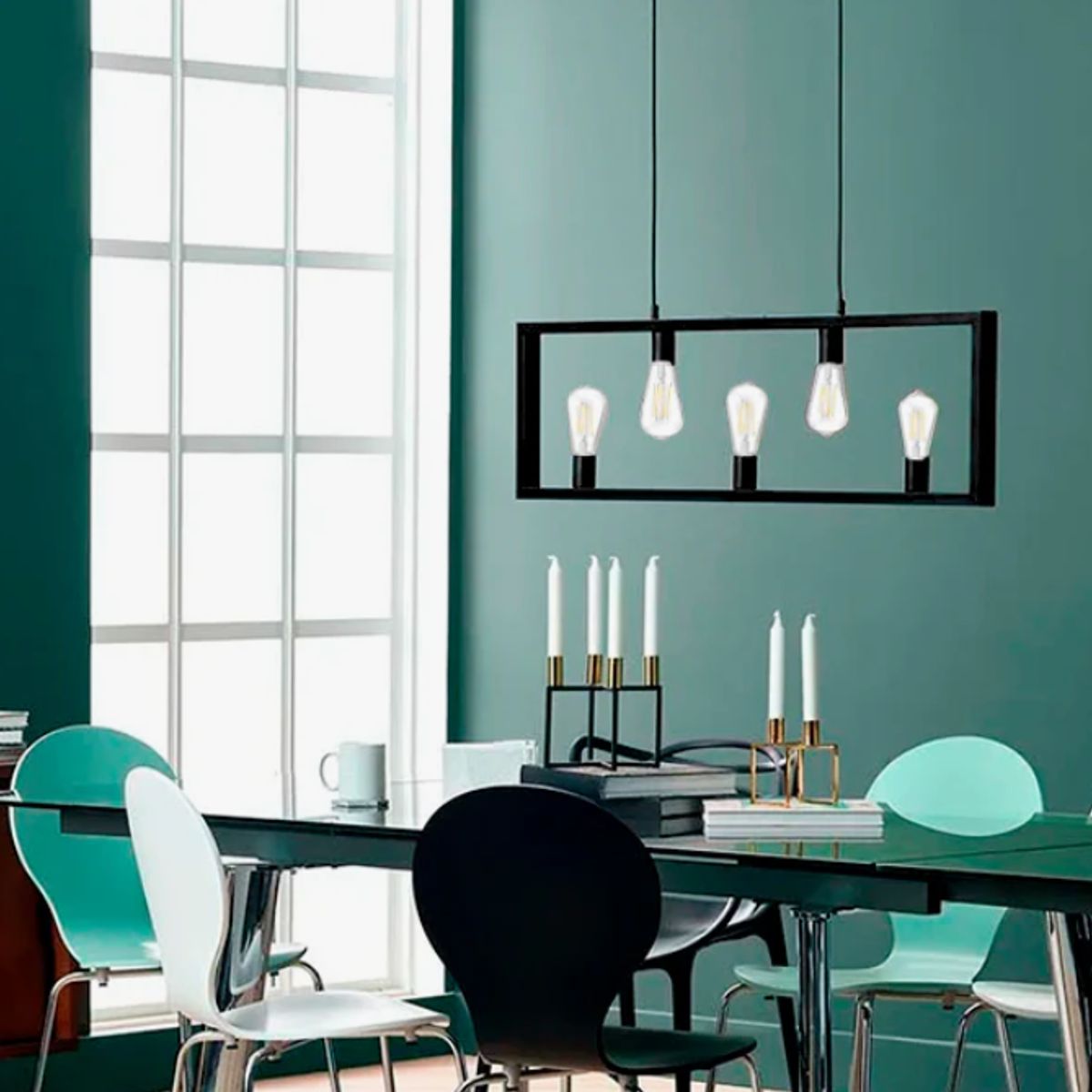 GENERICO - Lámpara Colgante Campana Black Led