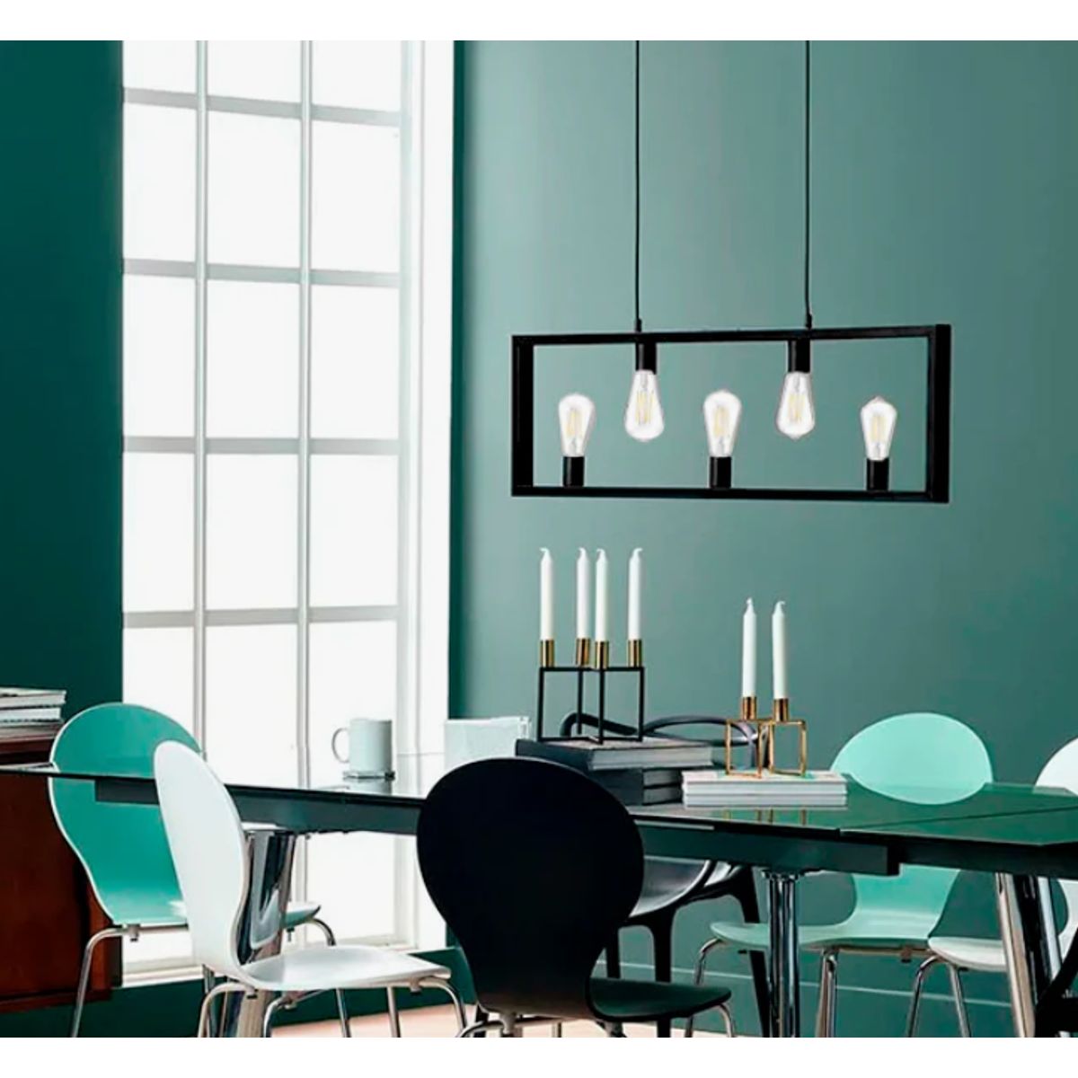 GENERICO - Lámpara Colgante Campana Black Led