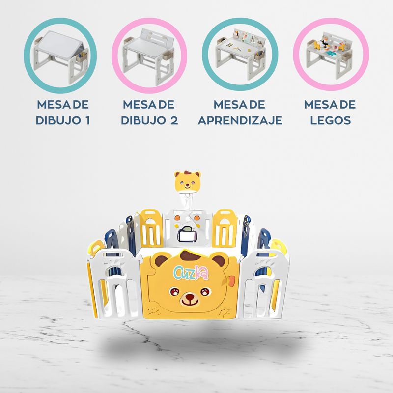 BEAUTIFUL - Corral Armable 4 en 1 para Bebés  «BALOO» Yellow