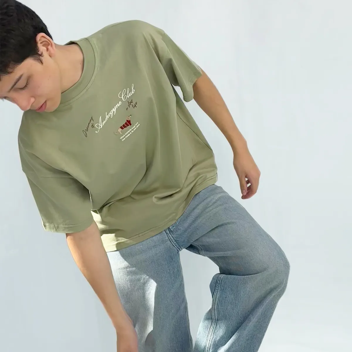 ANDROGYNE - Polo Unisex Verde Olivo