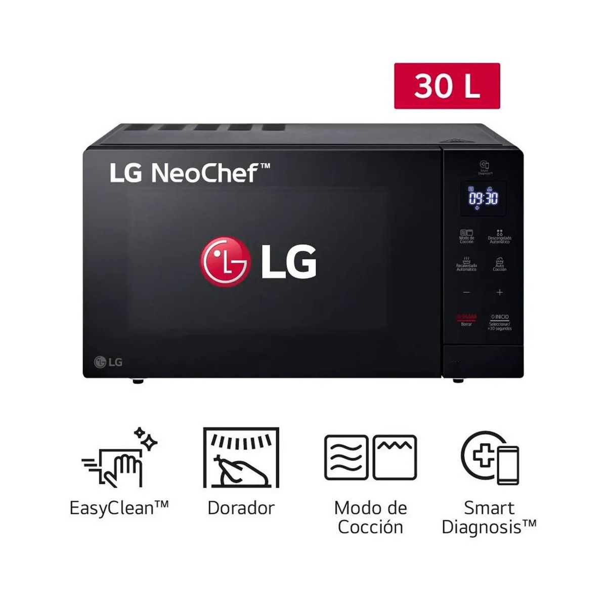 LG - Horno Microondas LG 30Lt con dorador MH7032JAS