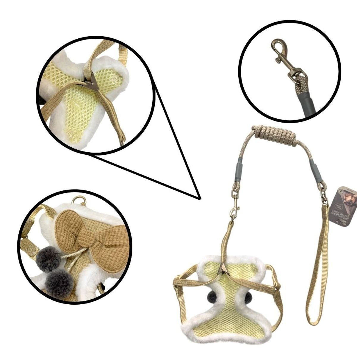 GENERICO - Arnes Regulable Lacitito Con Correa Talla M - Marrón