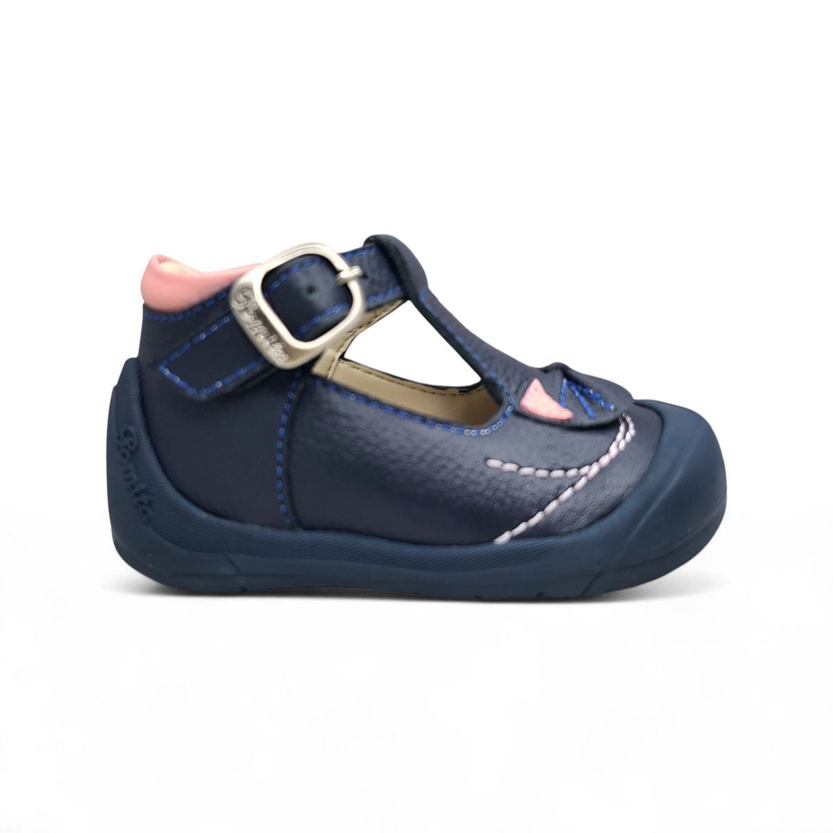 GENERICO - Zapato pibe formador gateador modelo gatito Azul para niña bebé