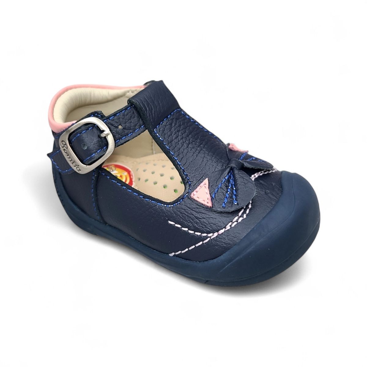 GENERICO - Zapato pibe formador gateador modelo gatito Azul para niña bebé