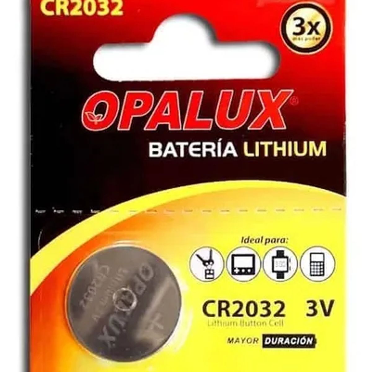 OPALUX - PILAS LITHIUM CR2032 3V OPALUX PACK X 5 BLISTER