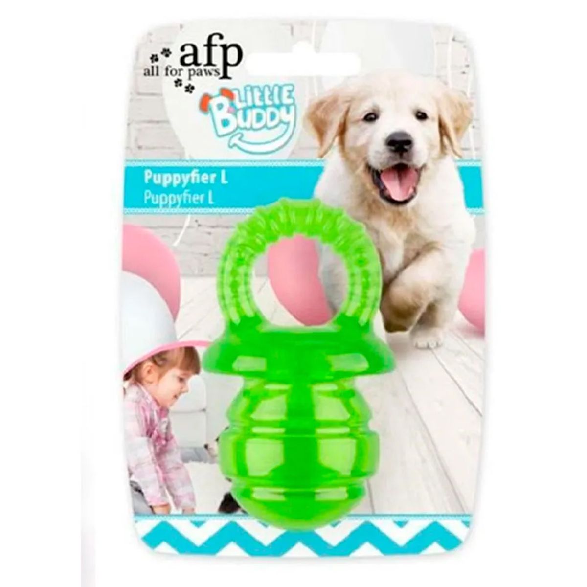 ALL FOR PAWS - Juguete para Cachorros - Chupón Para Cachorros Verde L