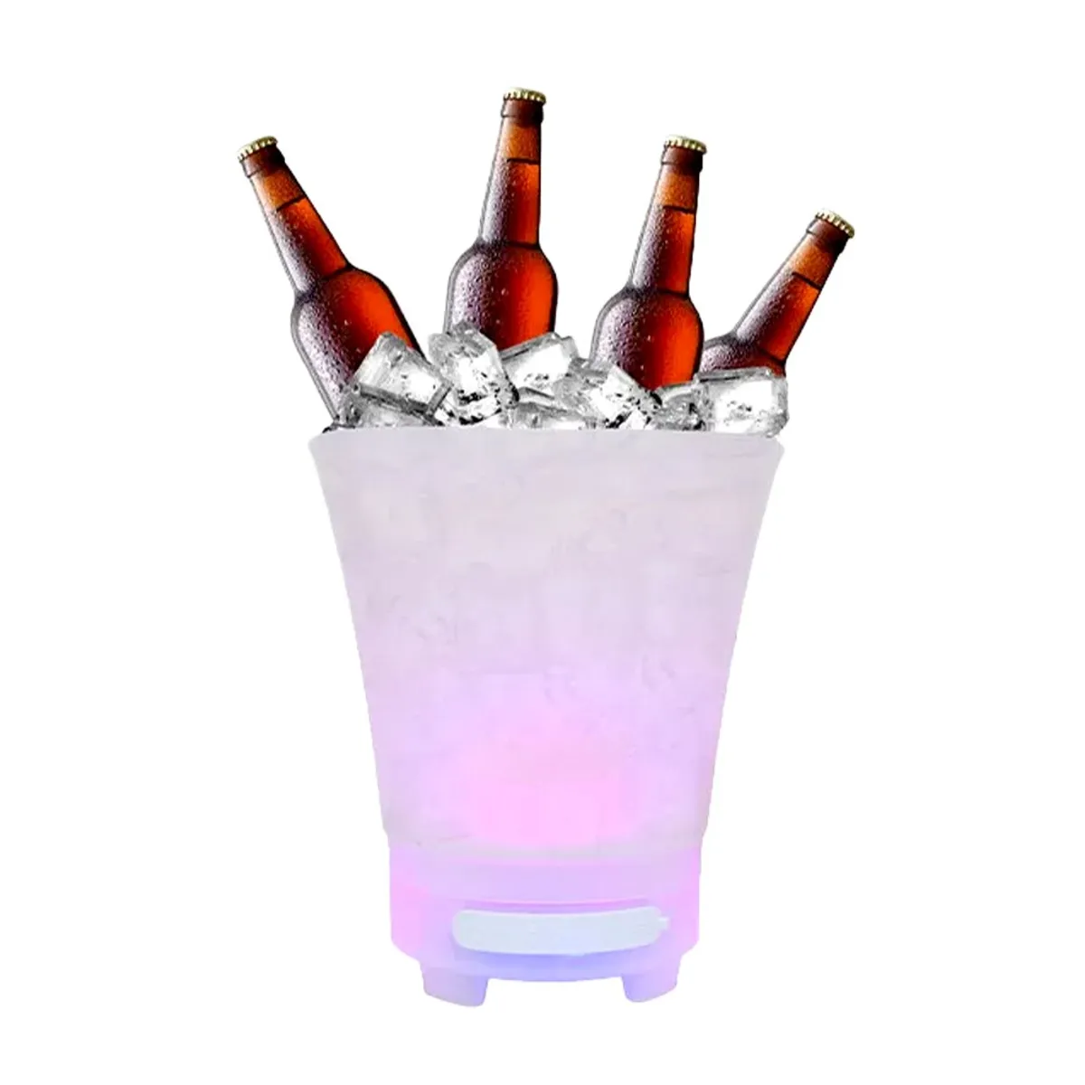 GENERICO - Cubeta Hielera Transparente con Bocina Bluetooth RGB