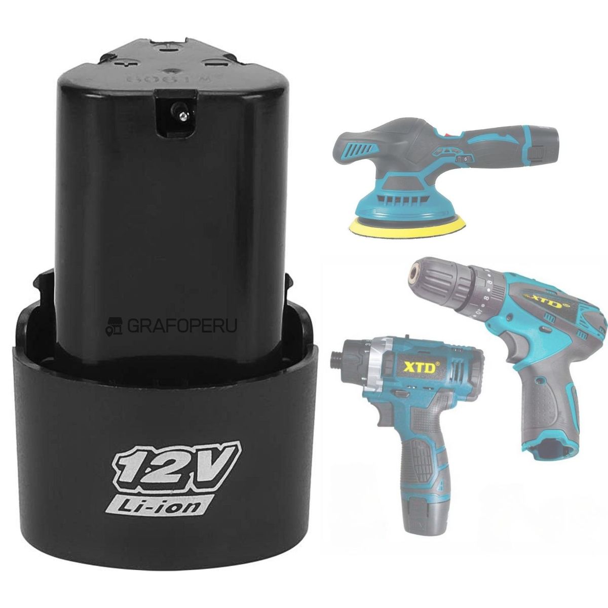 XTD - 02 Bateria 12V XTD Recargable Litio Taladro Atornillador Pulidora