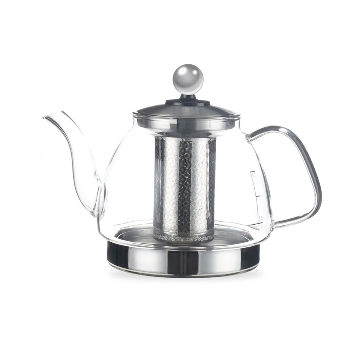 GENERICO - Tetera de vidrio con infusor de acero 1000 ml
