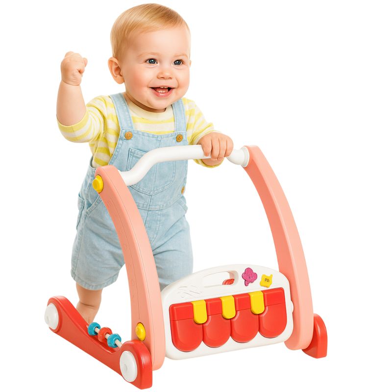 HUANGER - GIMNASIO ANDADOR CAMINADOR PARA BEBE 2 EN 1 ROJO