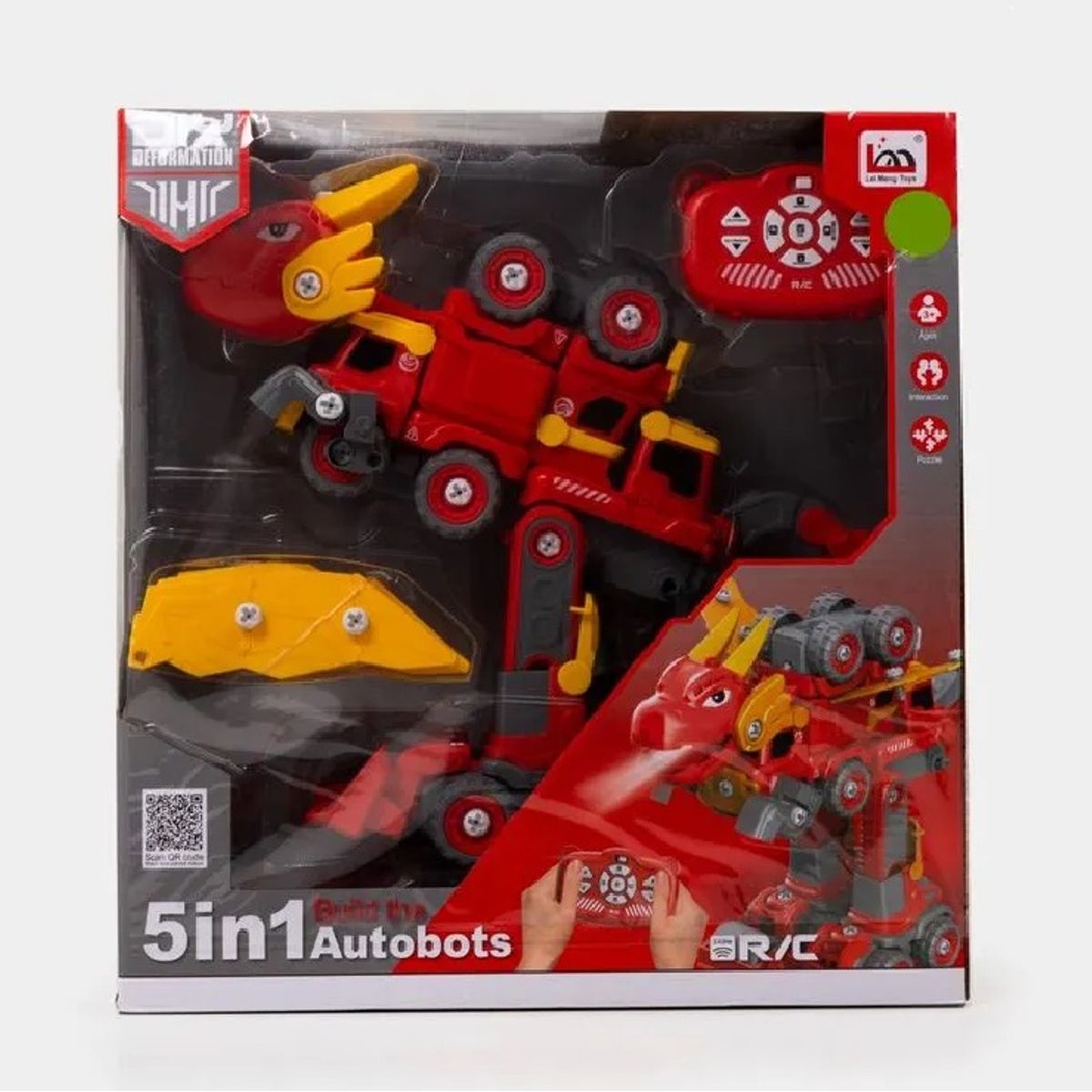 GENERICO - ROBOT CONVERTIBLE ZOARIUM A CONTROL LUZ Y SONIDO 5 IN 1