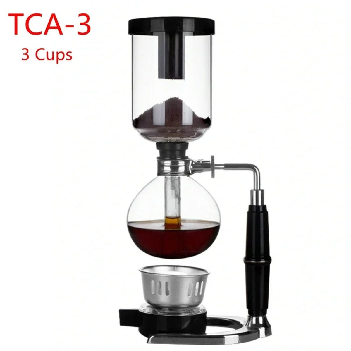 GENERICO - Cafetera de sifón de vidrio de 3 tazas