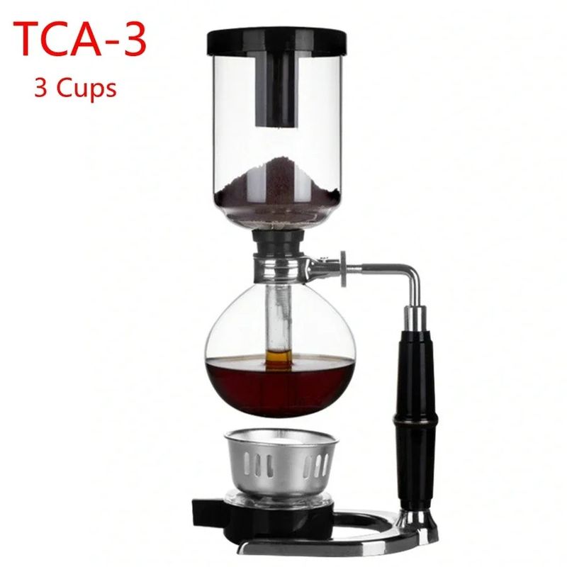 GENERICO - Cafetera de sifón de vidrio de 3 tazas