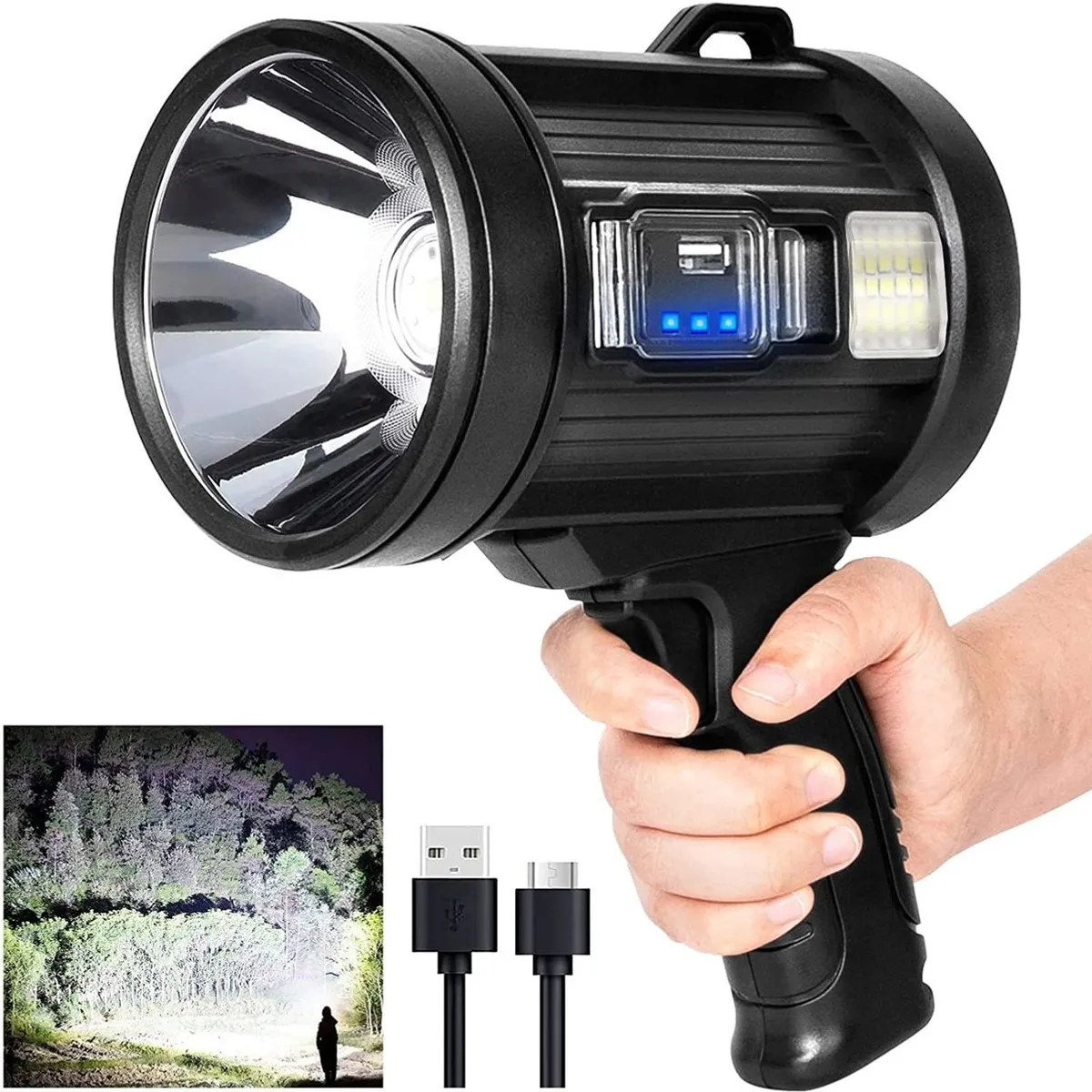 QUICK - Spotlight 90000 Lúmenes Linterna De Mano Led Spot Light A