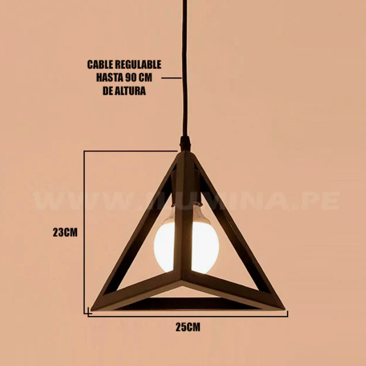 GENERICO - Lámpara Colgante Campana Black Led