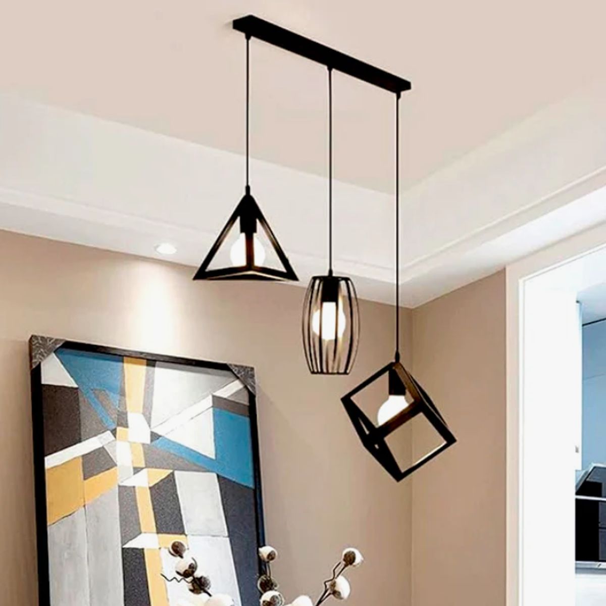 GENERICO - Lámpara Colgante Campana Black Led