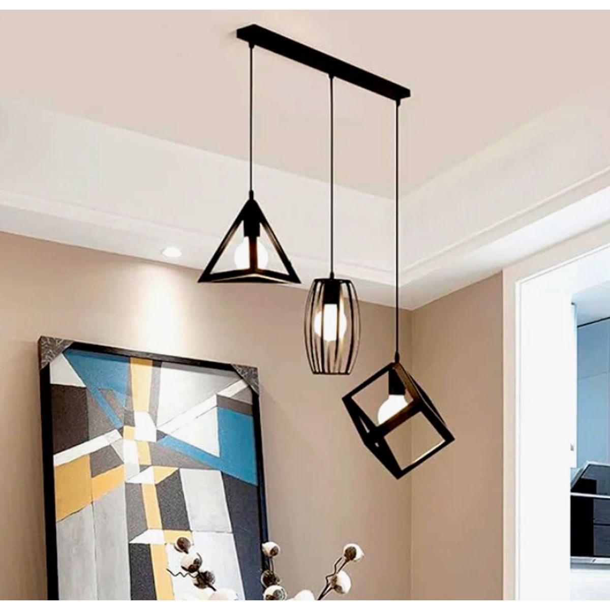 GENERICO - Lámpara Colgante Campana Black Led