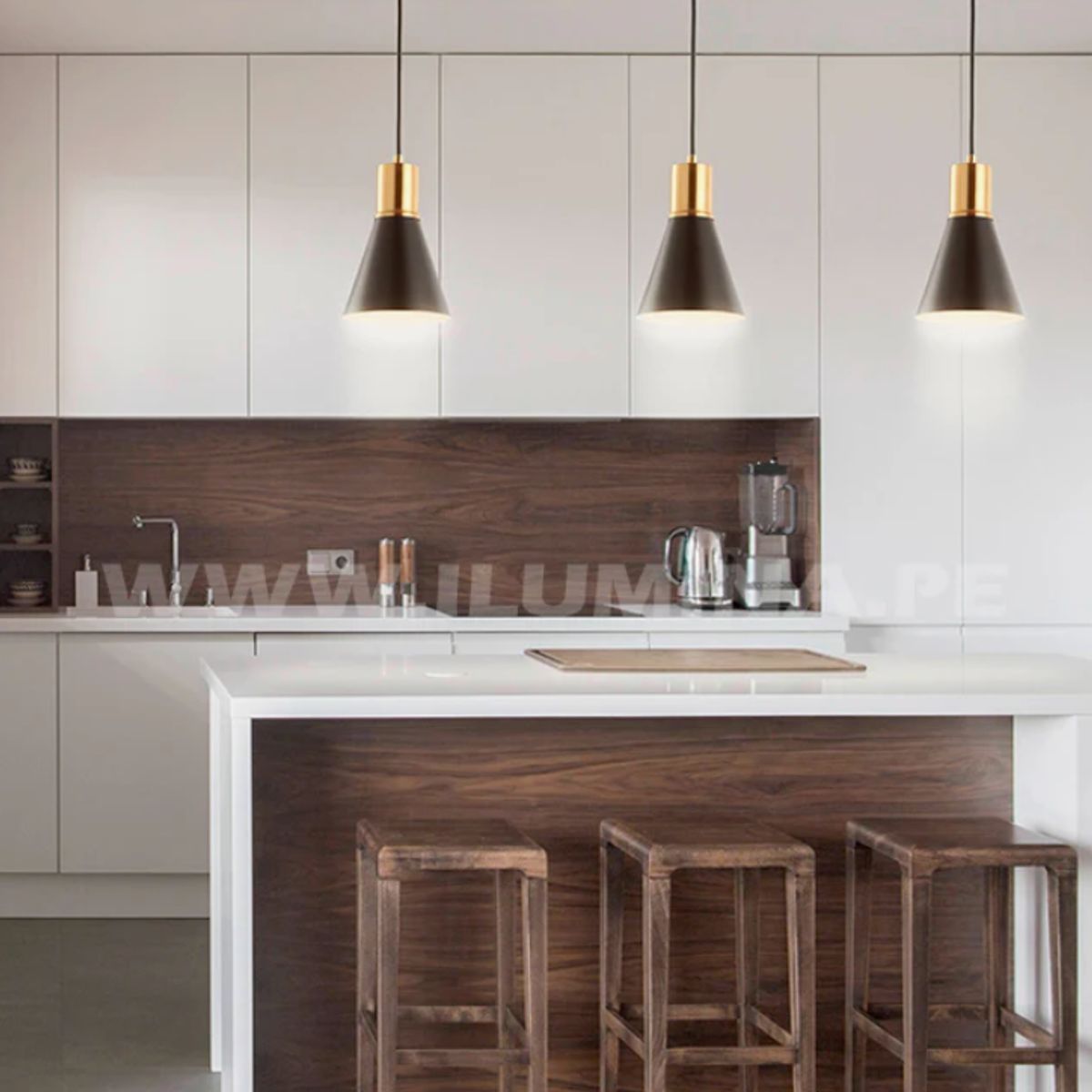 GENERICO - Lámpara Colgante Campana Black Led