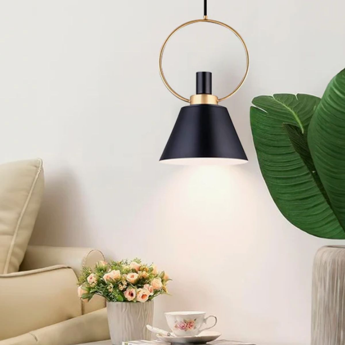 GENERICO - Lámpara Colgante Campana Black Led