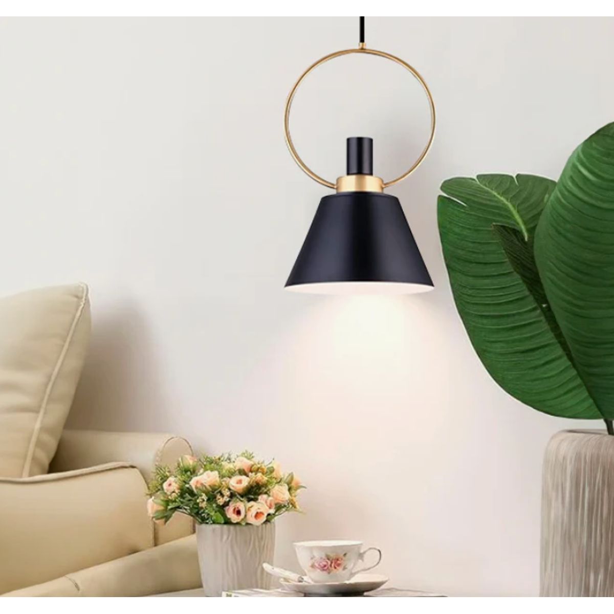 GENERICO - Lámpara Colgante Campana Black Led