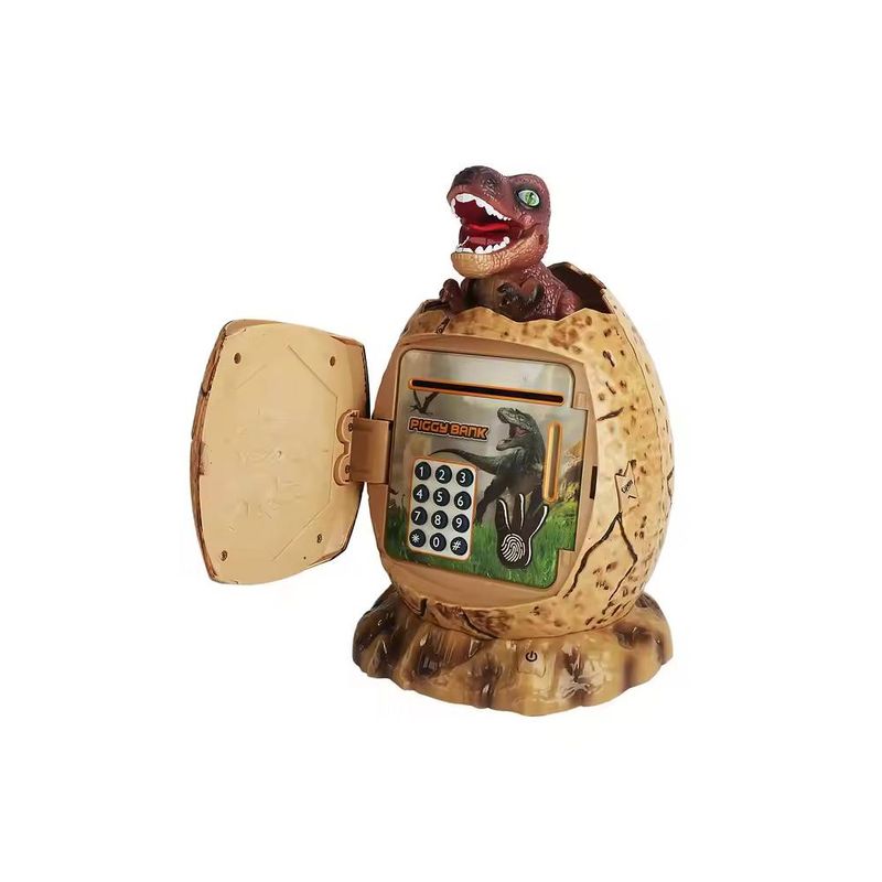 GENERICO - Alcancia Dinosaurio con huella dactilar luces y sonidos
