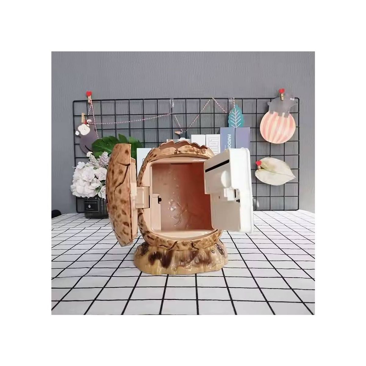 GENERICO - Alcancia Dinosaurio con huella dactilar luces y sonidos