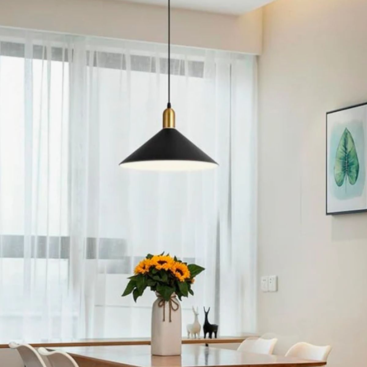 GENERICO - Lámpara Colgante Campana Black Led