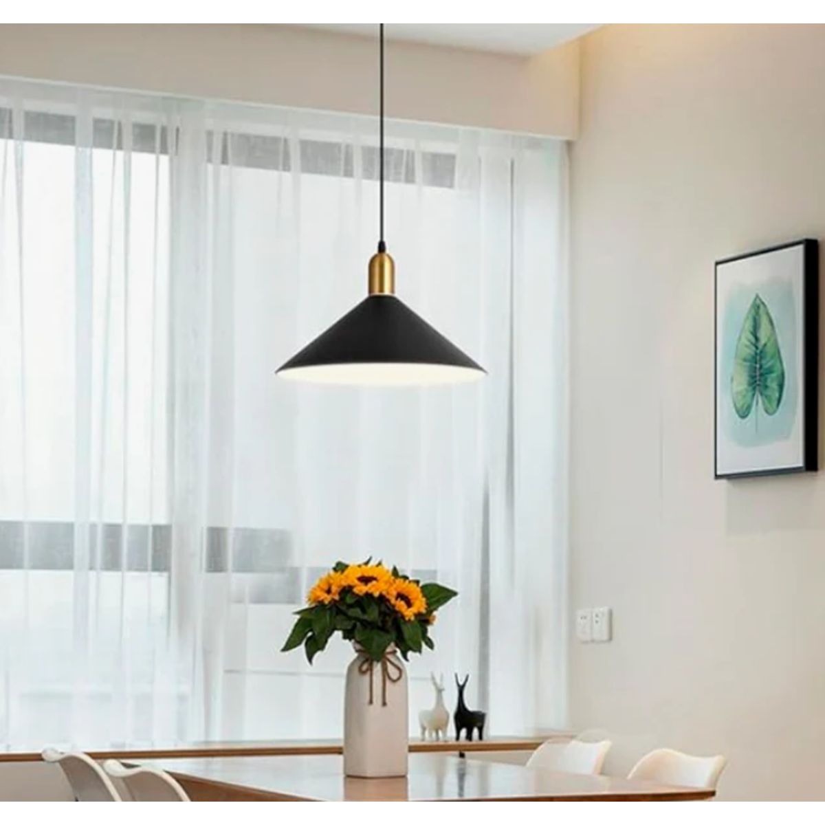 GENERICO - Lámpara Colgante Campana Black Led
